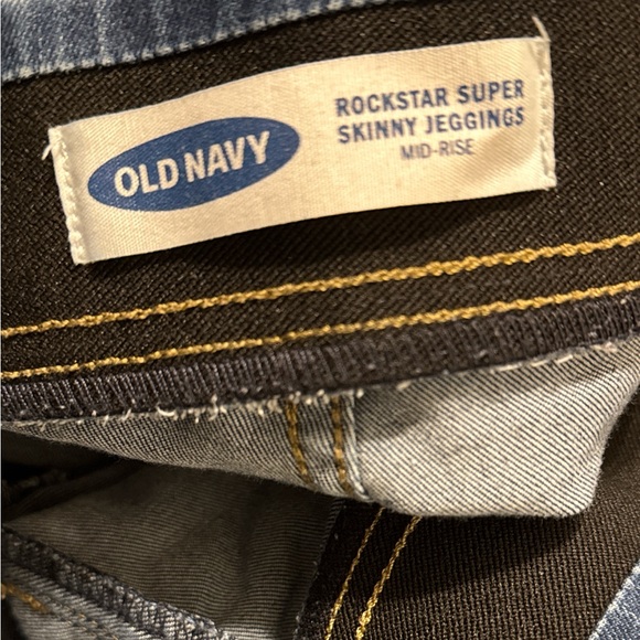 Old Navy Women's Distressed Skinny Jeans - Dark Blue - Picture 4 of 5